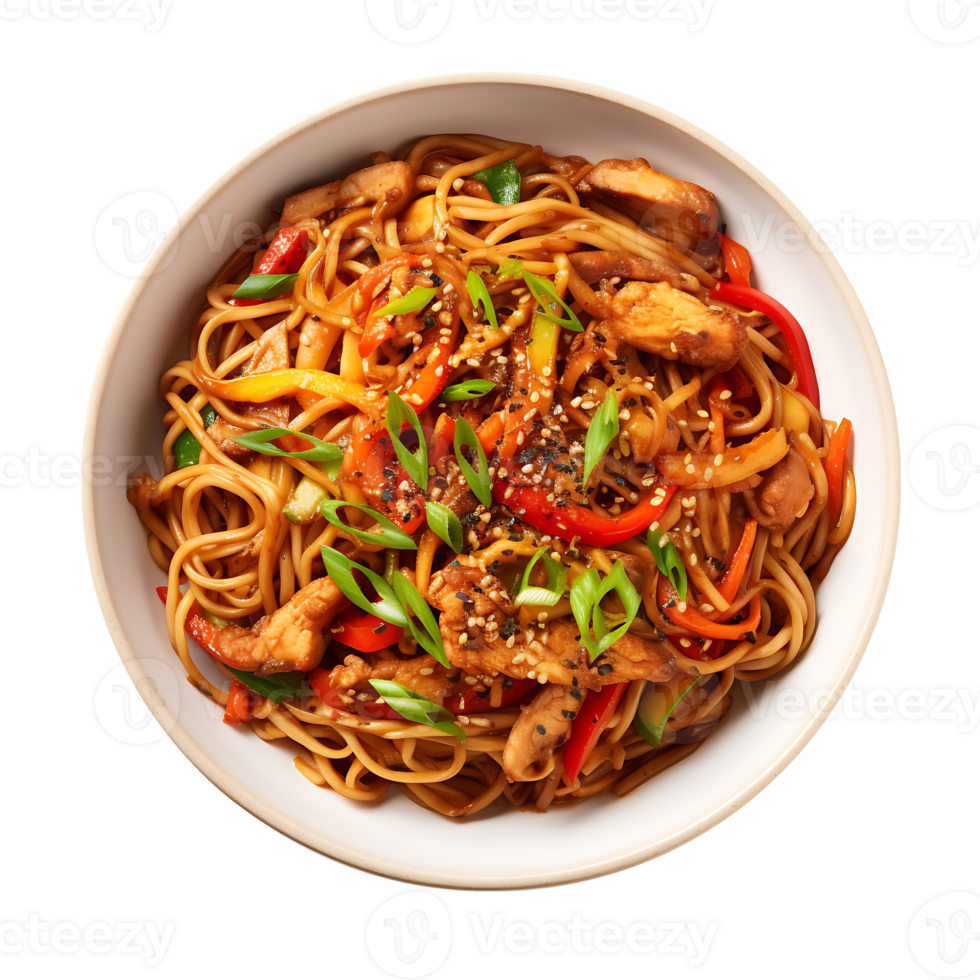 AI generated Isolated Savory Yaki Soba, Enhancing the Visual Appeal of Graphic Elements png