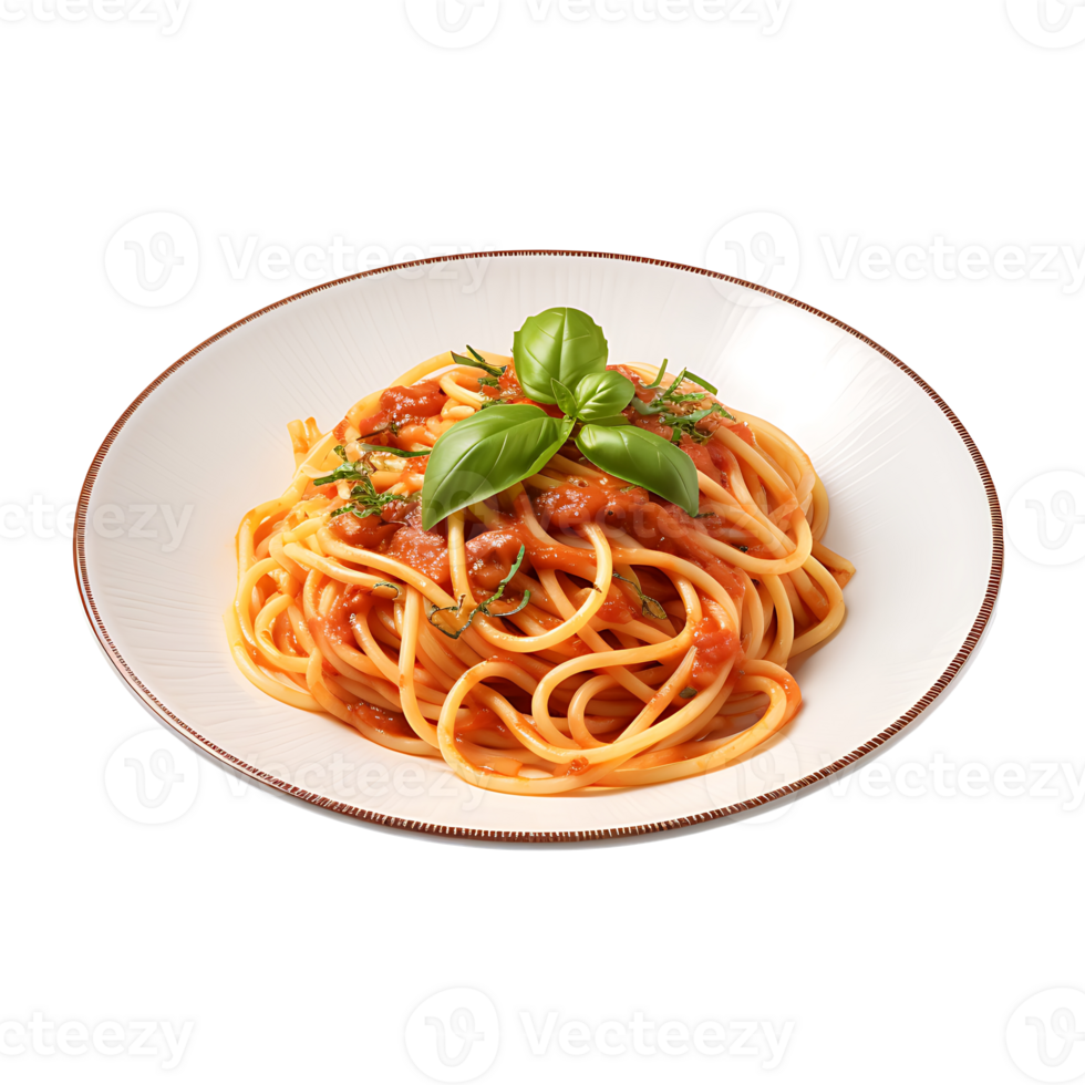 AI generated Spaghetti Clipping Path, Ensuring Detailed and Defined Noodle Visuals png