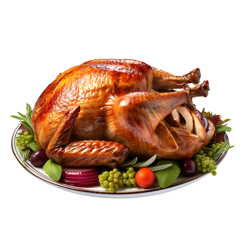AI generated Clean Roasted Turkey Cutout, Ensuring a Polished Appearance in Culinary Graphics png