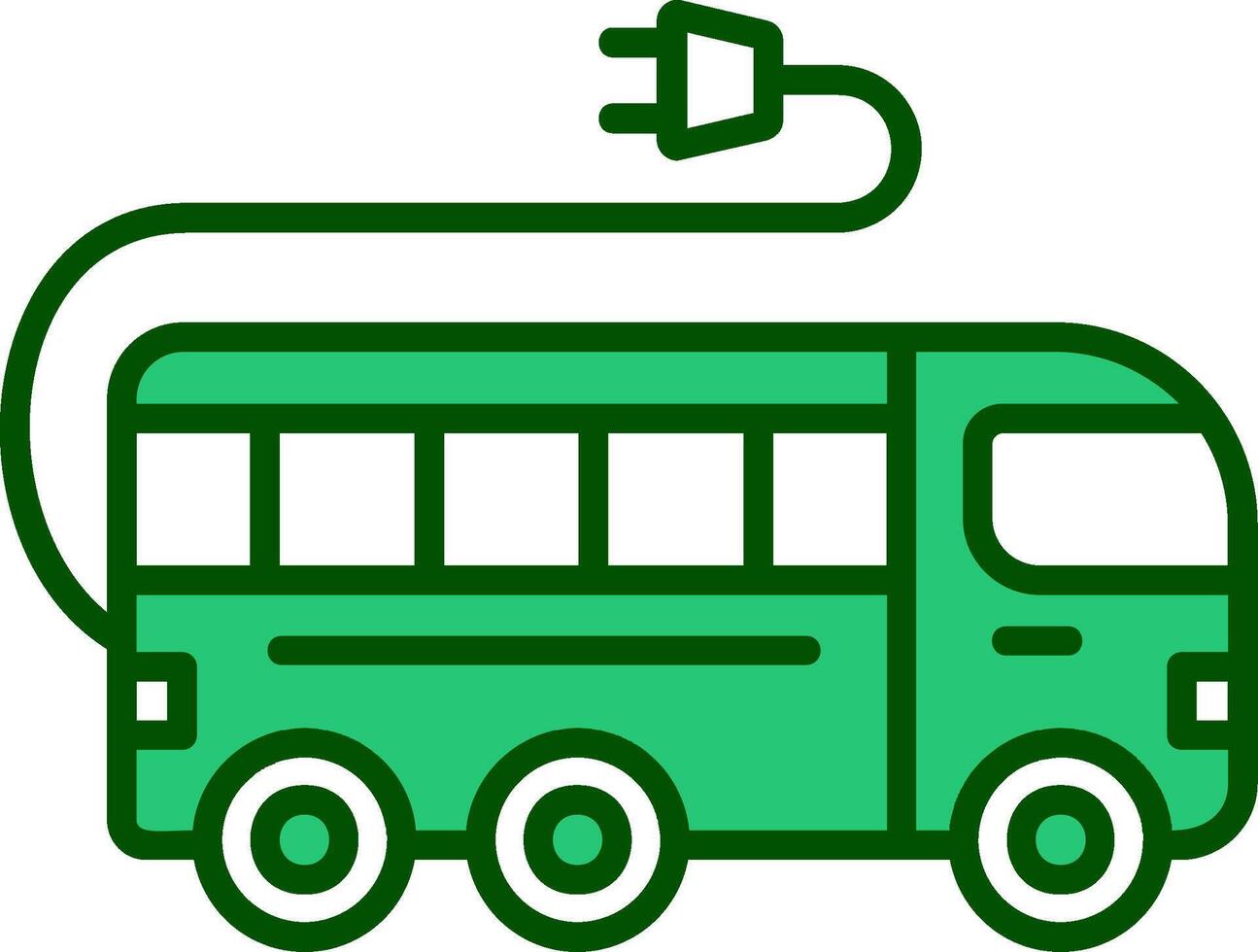 Electric Bus Vector Icon