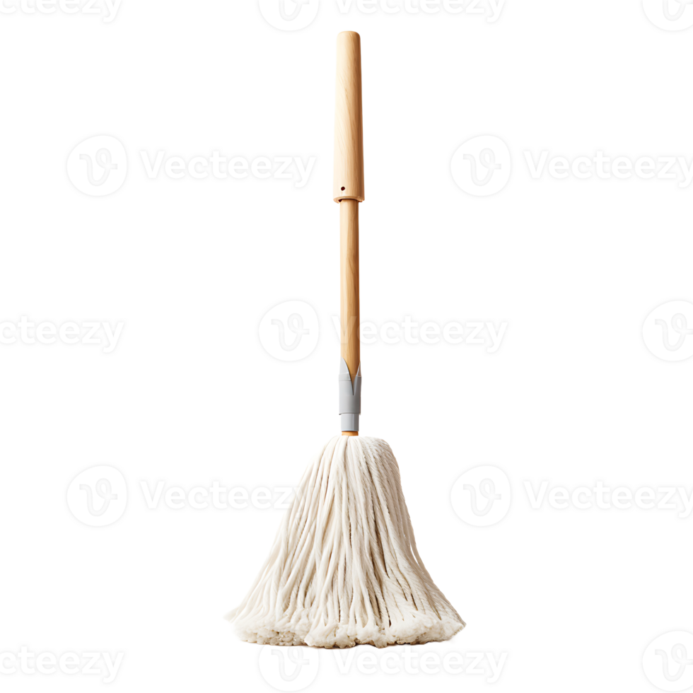 AI generated Mop Extracted on Transparent, Making Graphic Integration Easy png