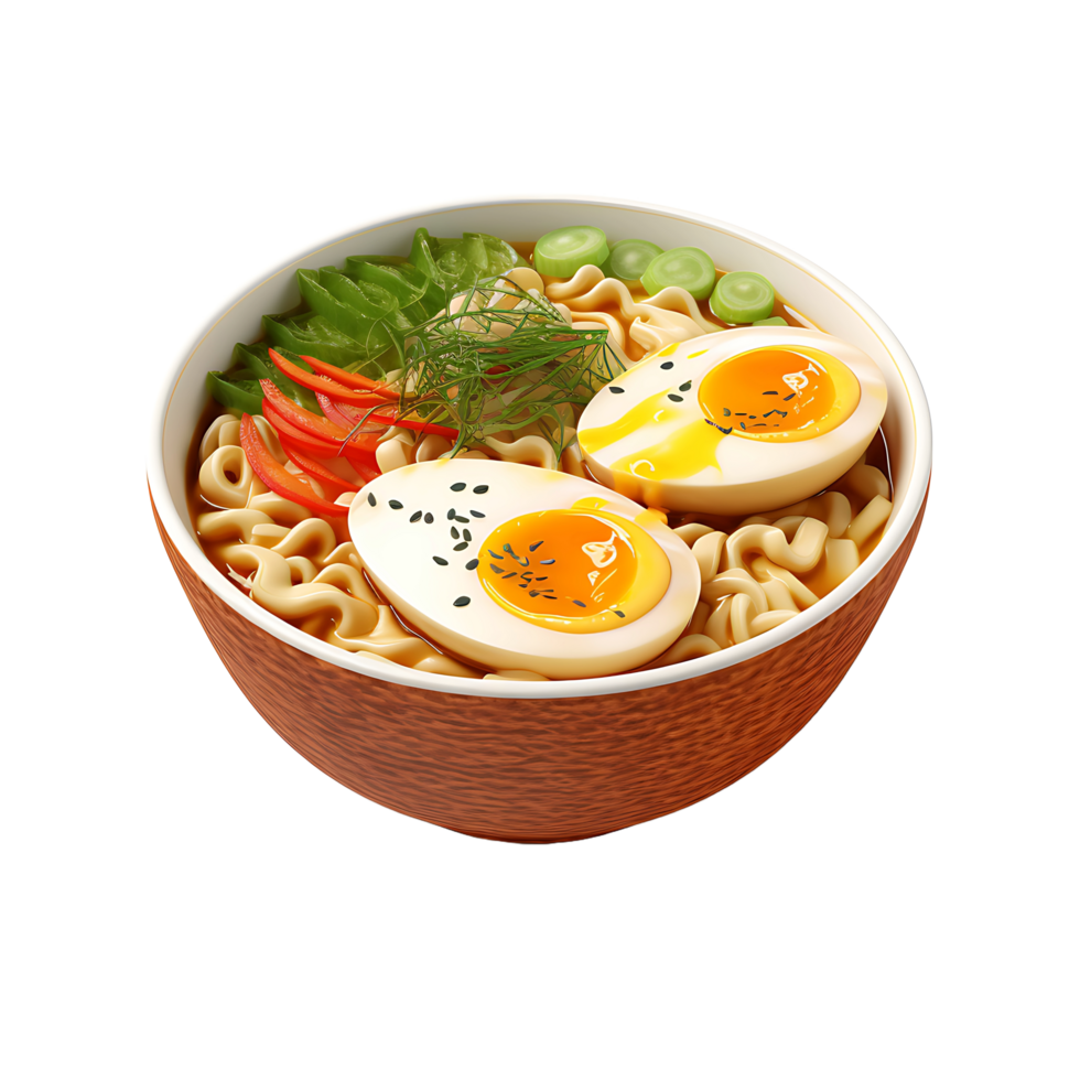 AI generated Ramen Bowl Clipping Path for Precision in Detailing and Customization png