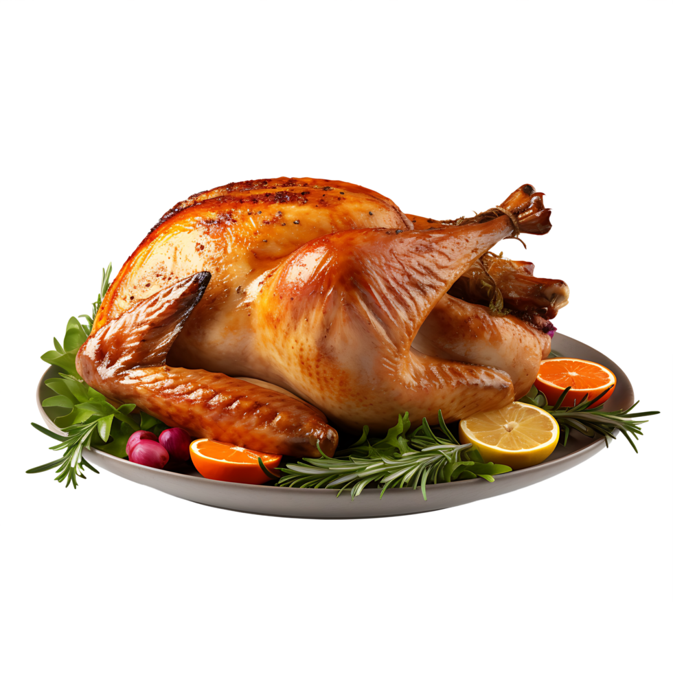 AI generated Turkey with No Background for a Seamless Blend into Various Culinary Contexts png