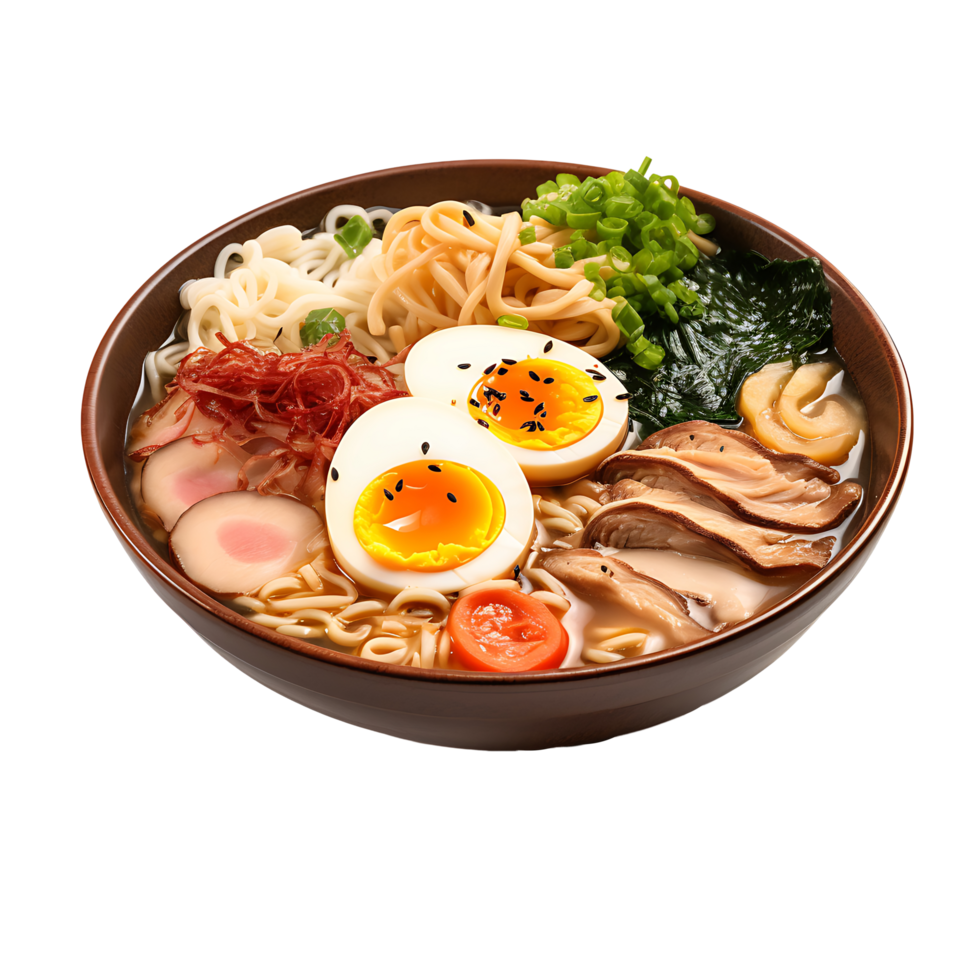 AI generated Cutout Traditional Ramen Bowl, Enhancing Design Flexibility in Culinary Projects png