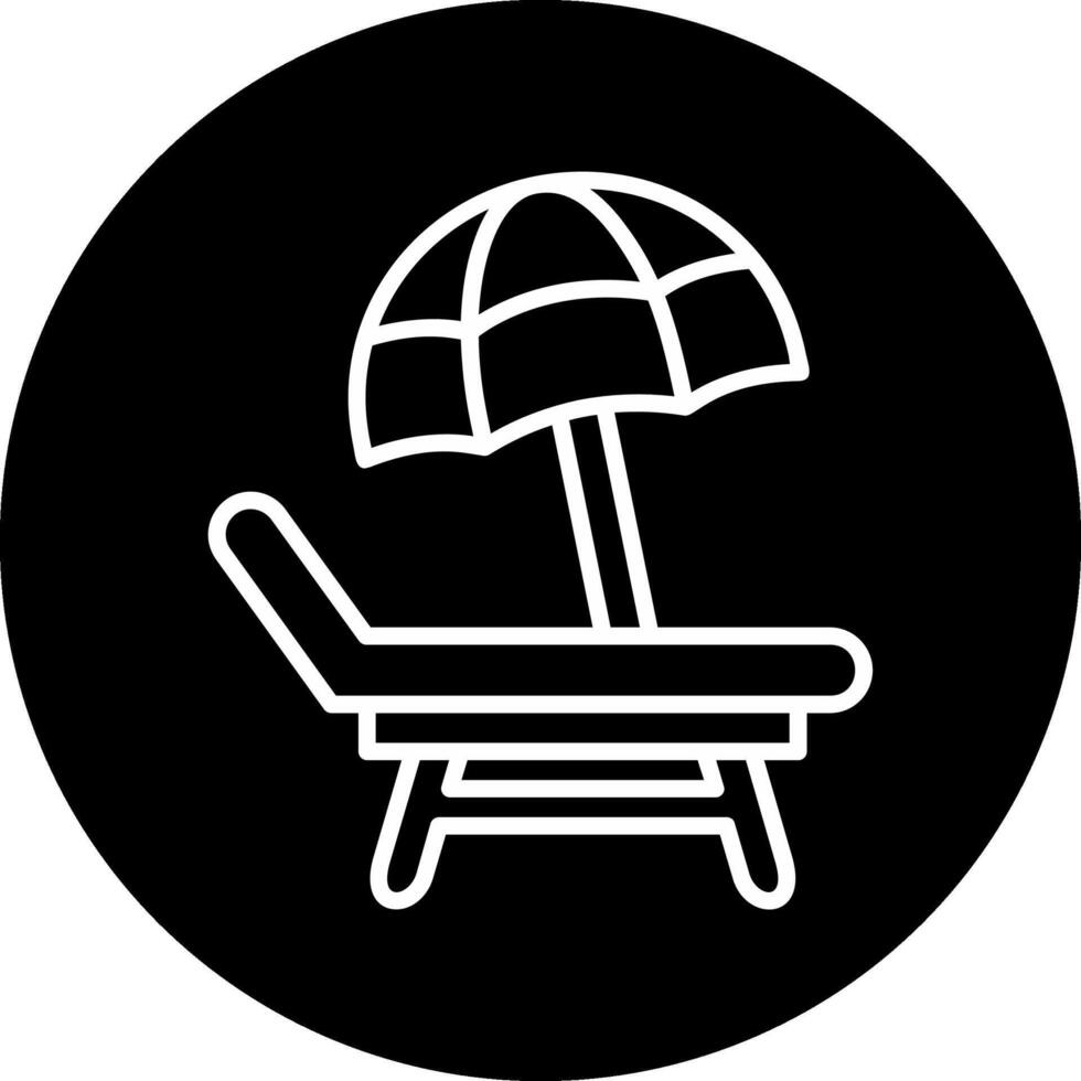 playa silla vector icono