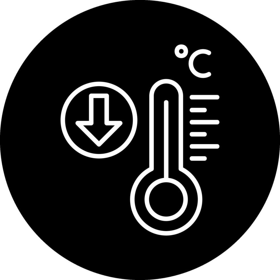 icono de vector de baja temperatura