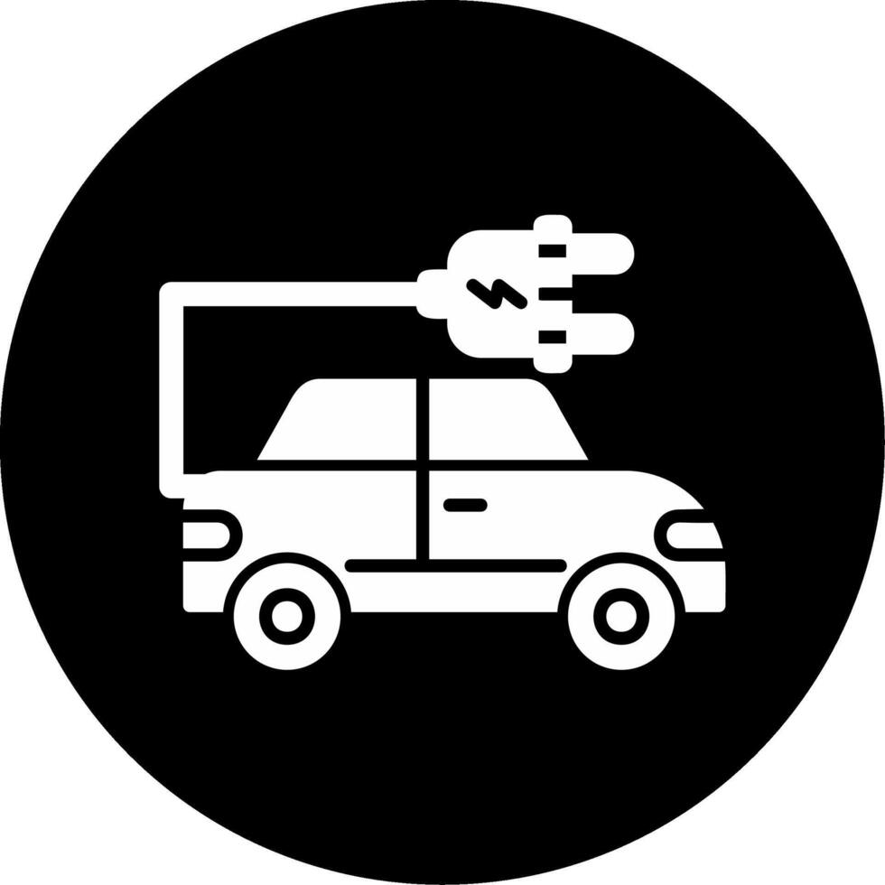 icono de vector de coche eléctrico