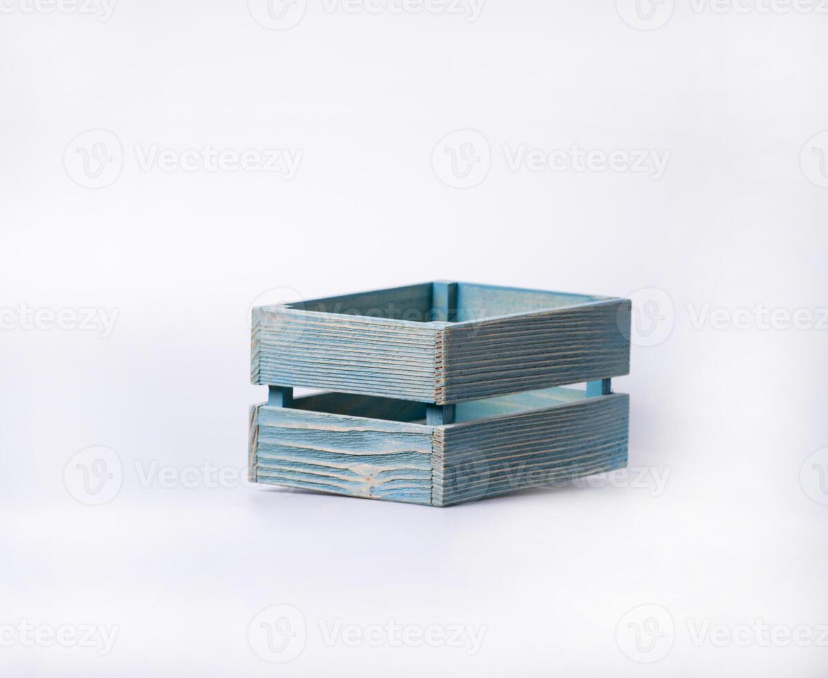 empty wooden crate isolated on white background photo