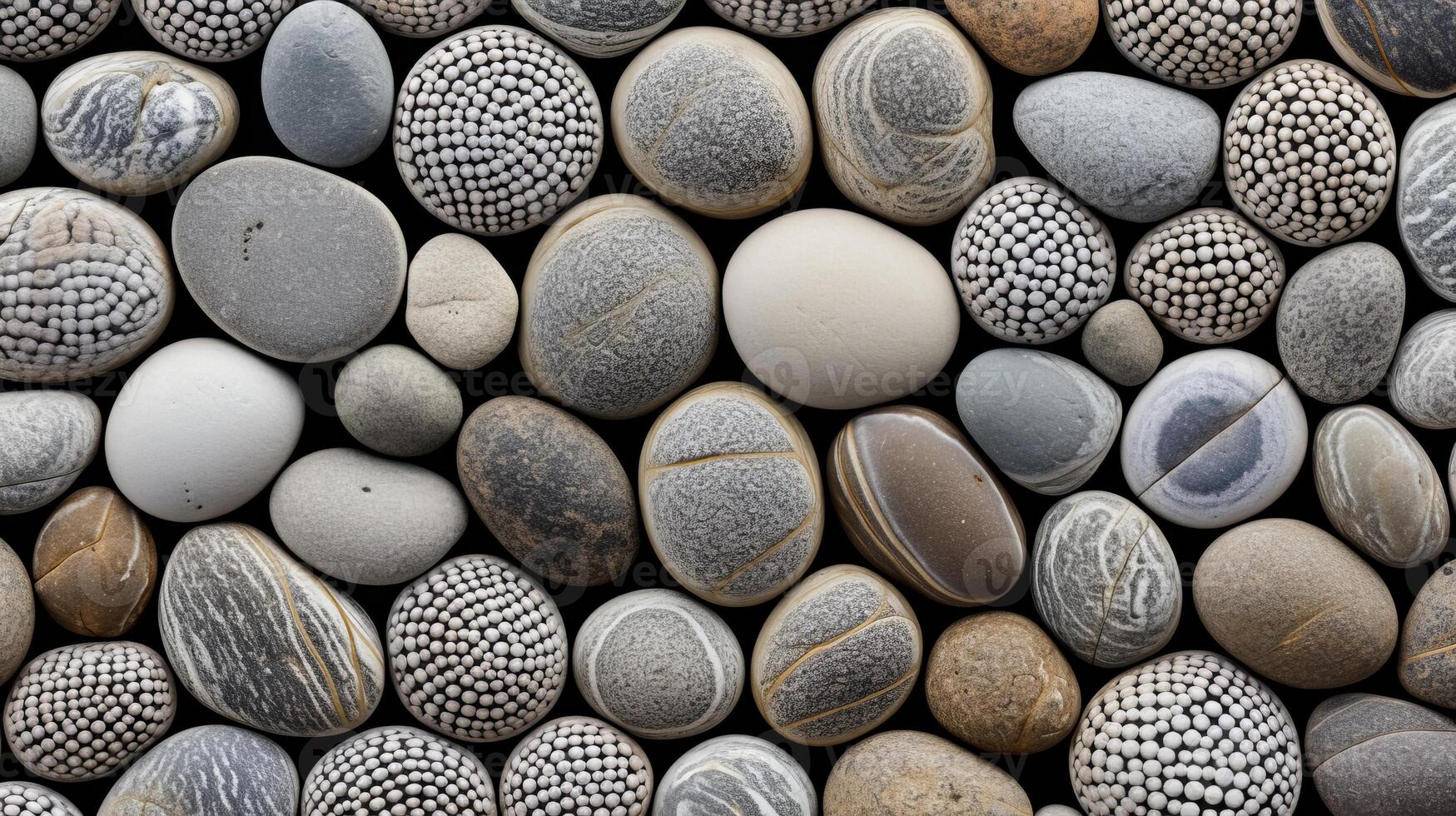 AI generated A closeup of textured beach rocks with unique patterns photo