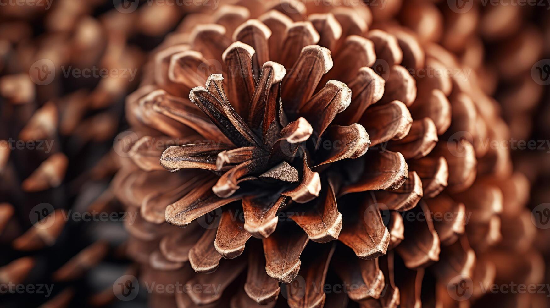 AI generated Extreme hyper zoom showcasing the texture of a pinecone photo