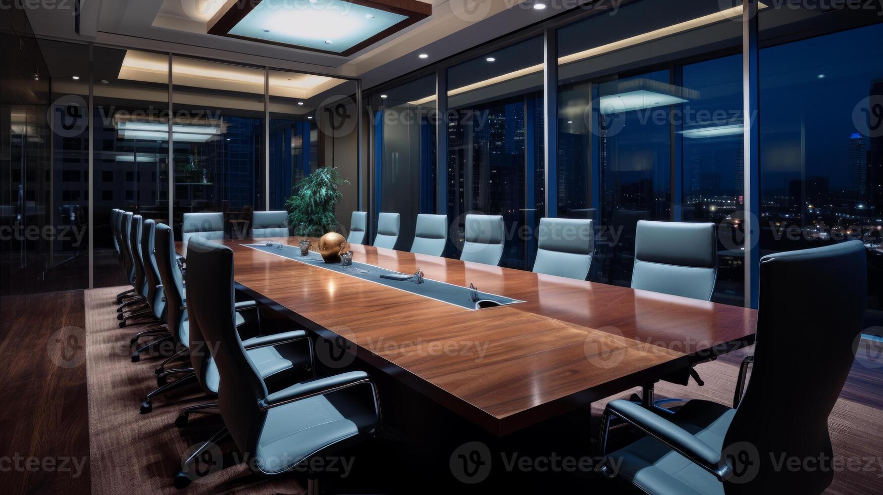 AI generated A corporate boardroom with a sophisticated design photo