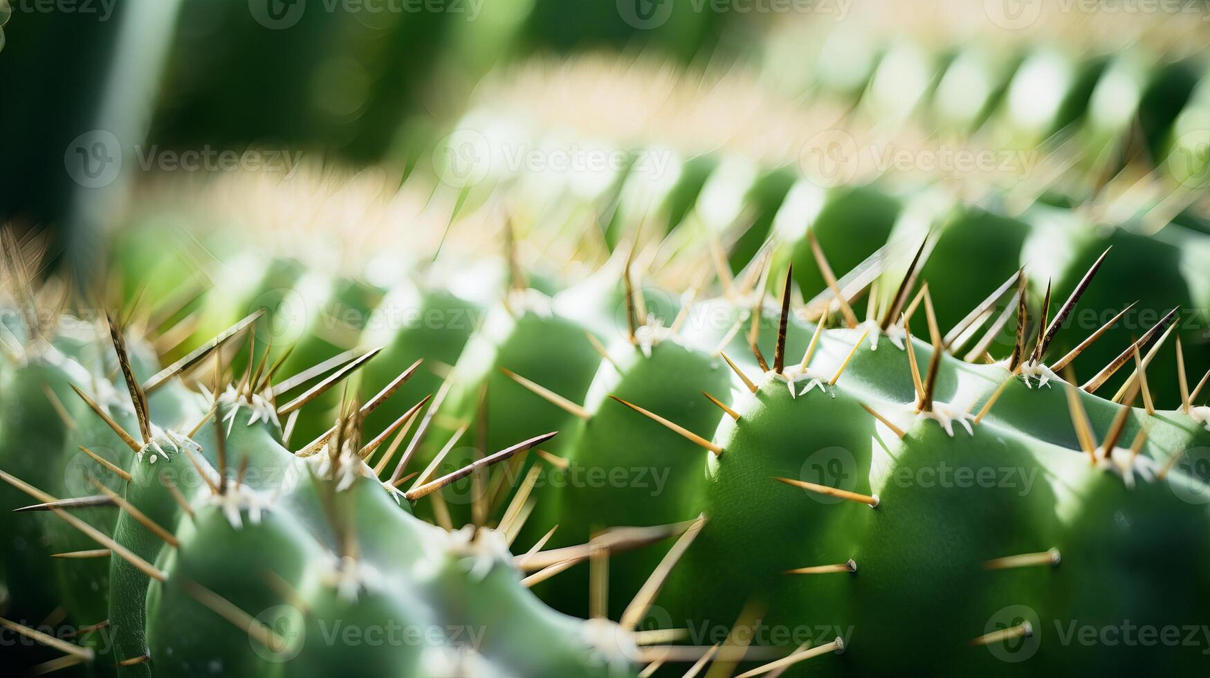 ai generado un de cerca de texturizado cactus Picos foto