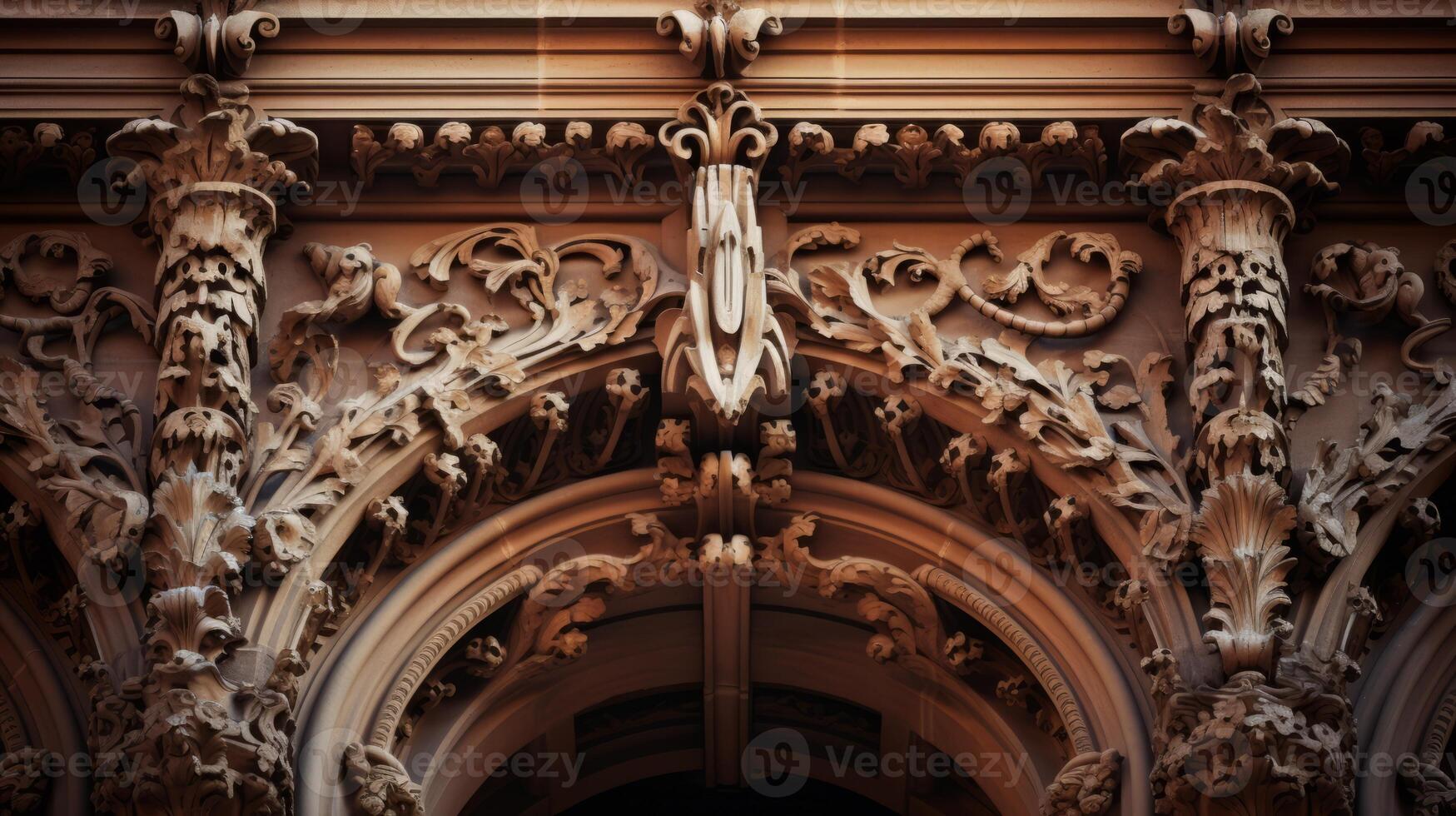 AI generated Intricate architectural details on a historic building photo