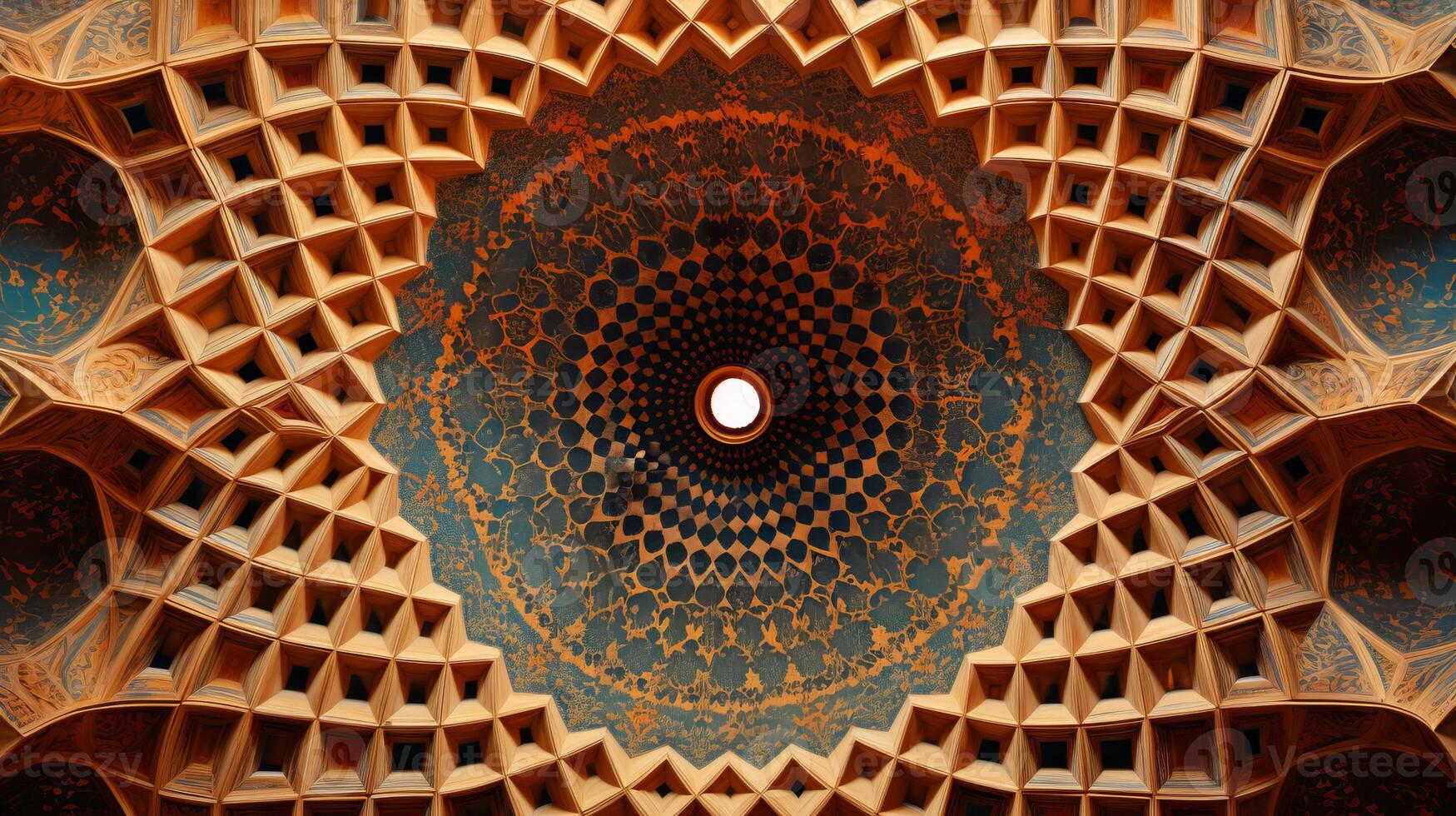 AI generated A stunning islamic dome adorned with geometric motifs photo