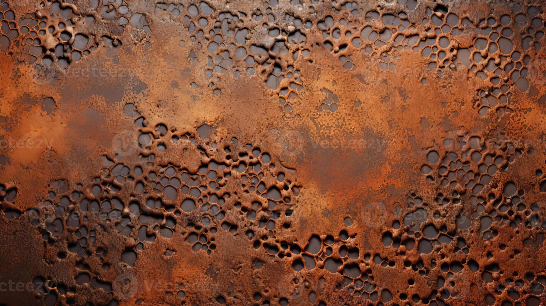 ai generado un texturizado pedazo de oxidado metal con intrincado patrones foto