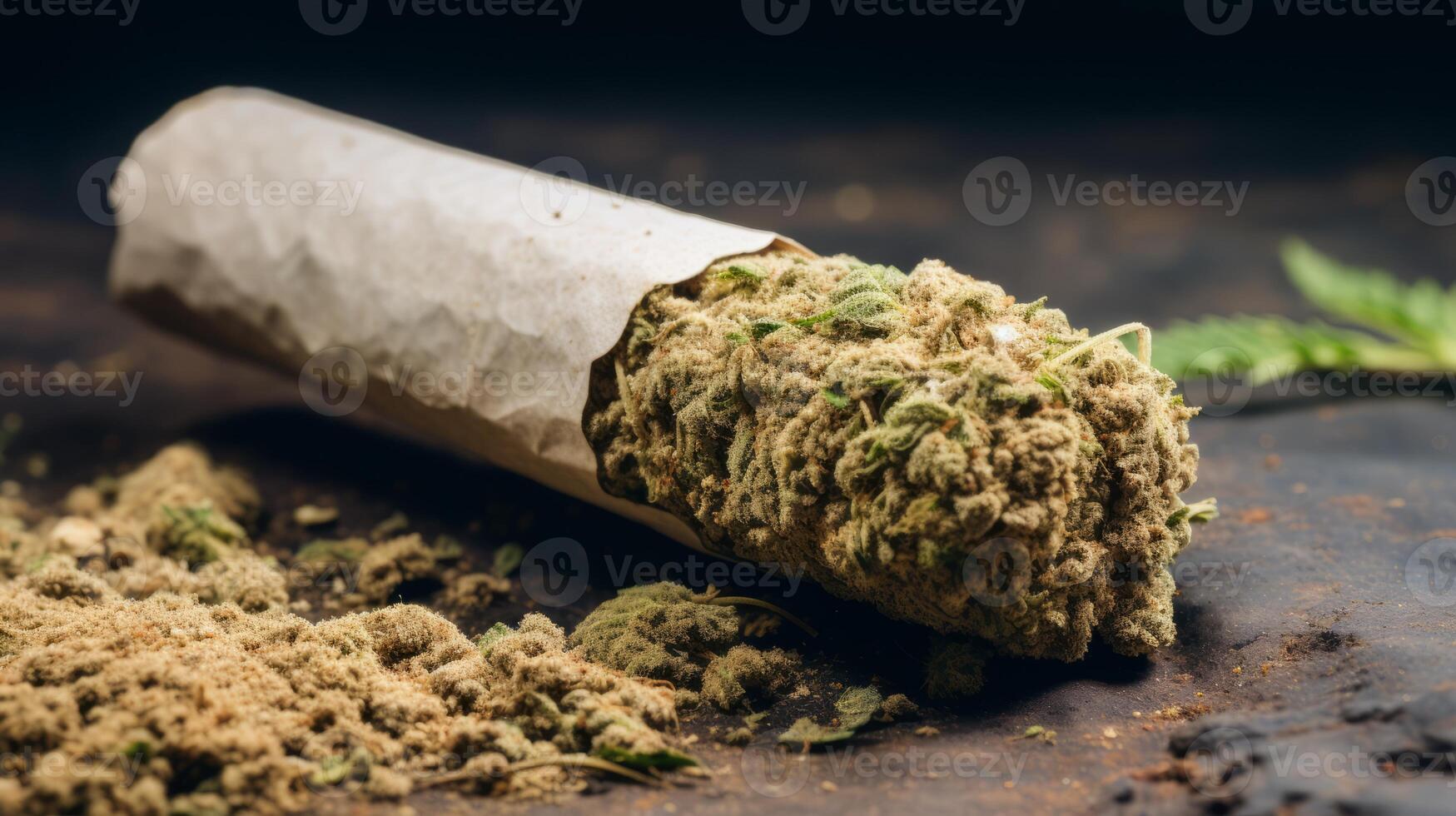 AI generated Cannabis joint ready to be smoked photo