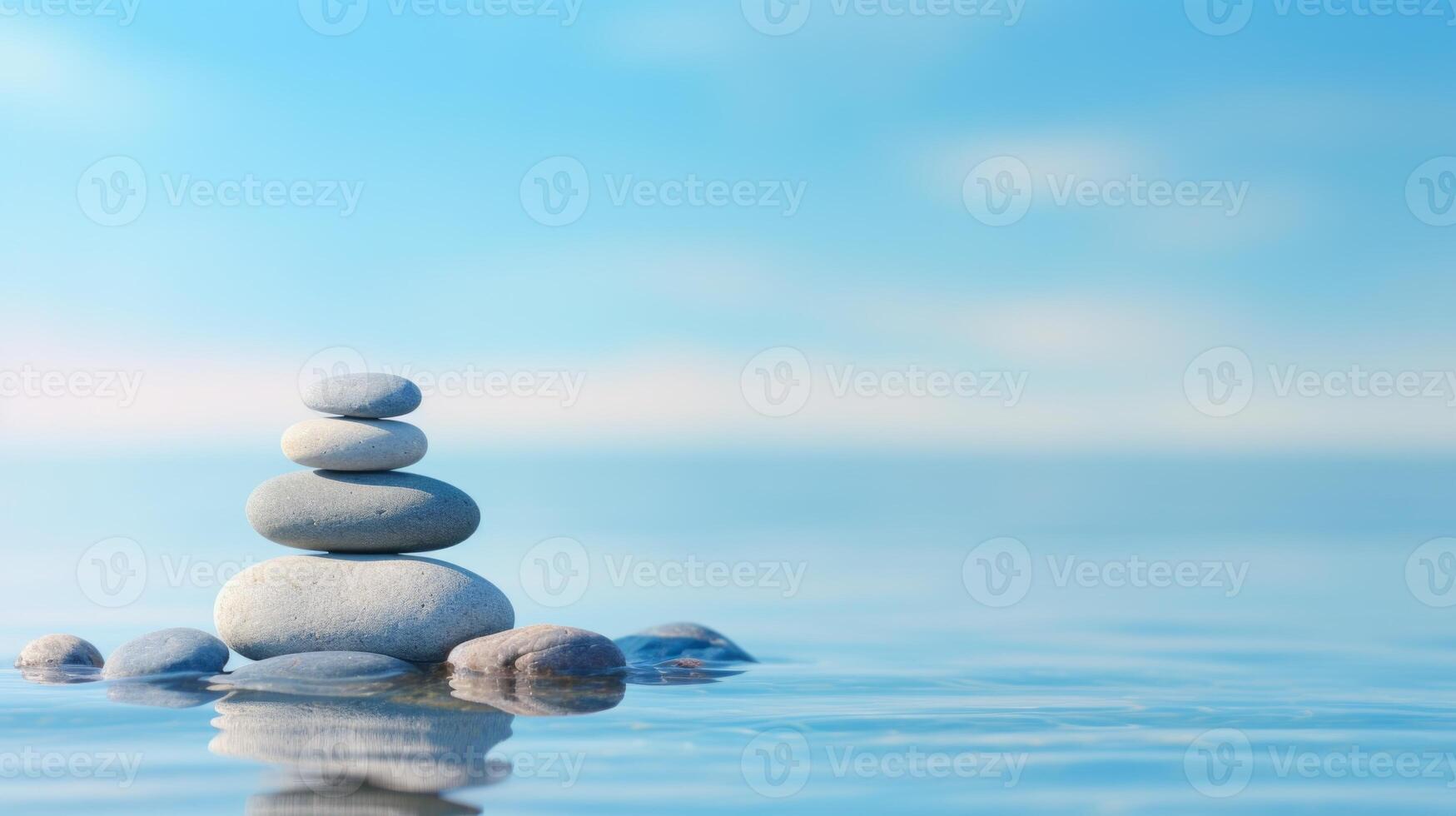 AI generated Calming blue background, perfect for inducing relaxation photo