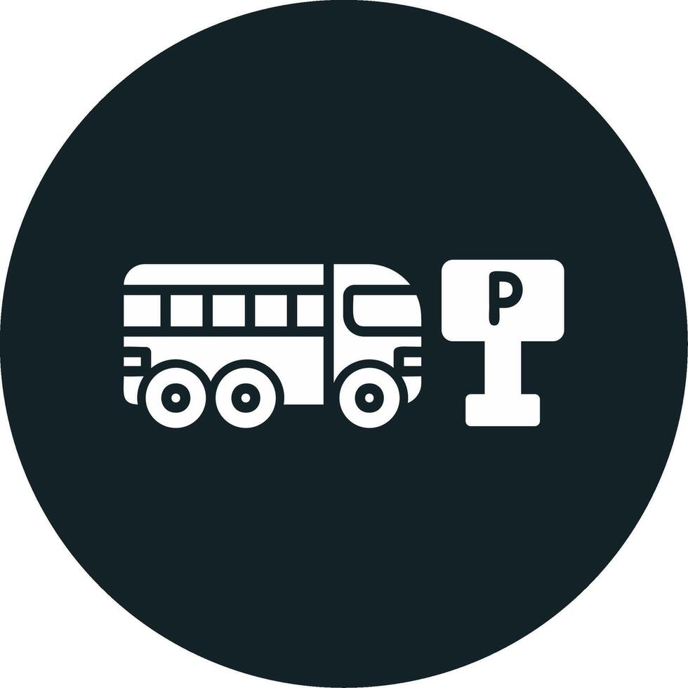 Bus Parking Vector Icon