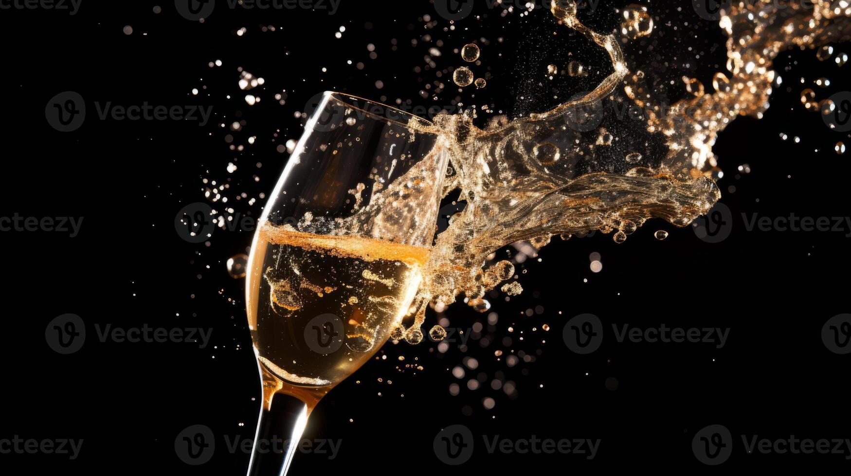 AI generated A burst of effervescent champagne photo