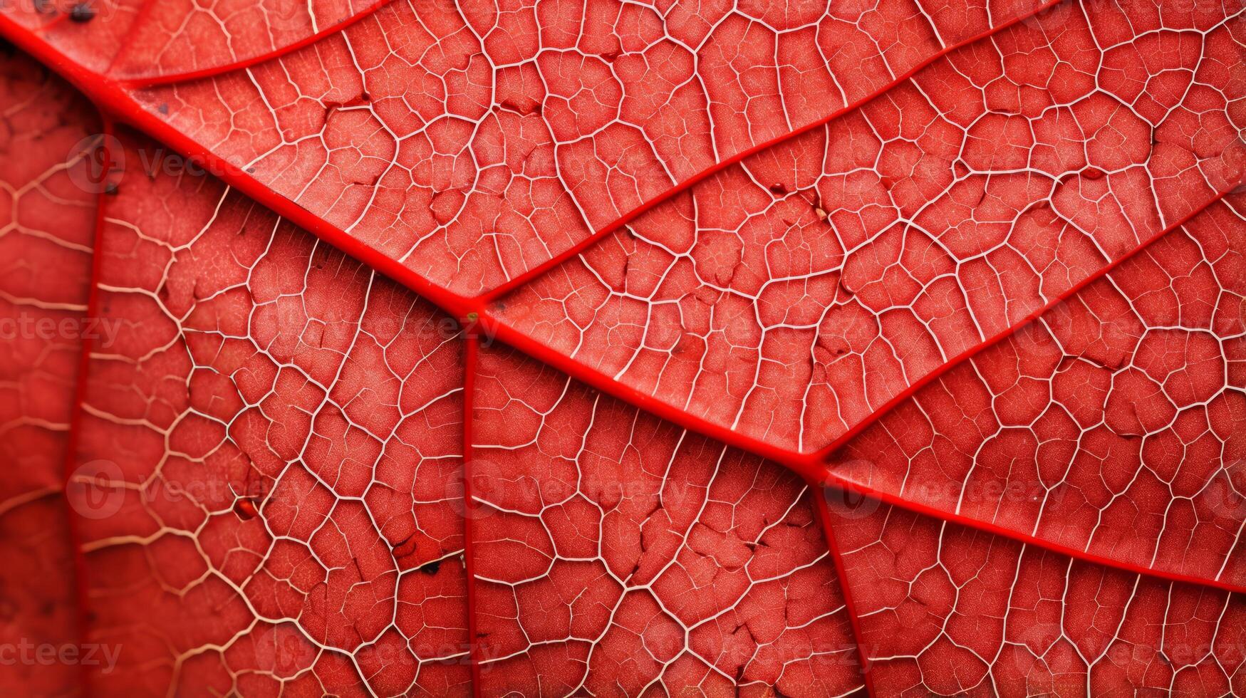 AI generated Closeup of a maple leaf's intricate veins photo