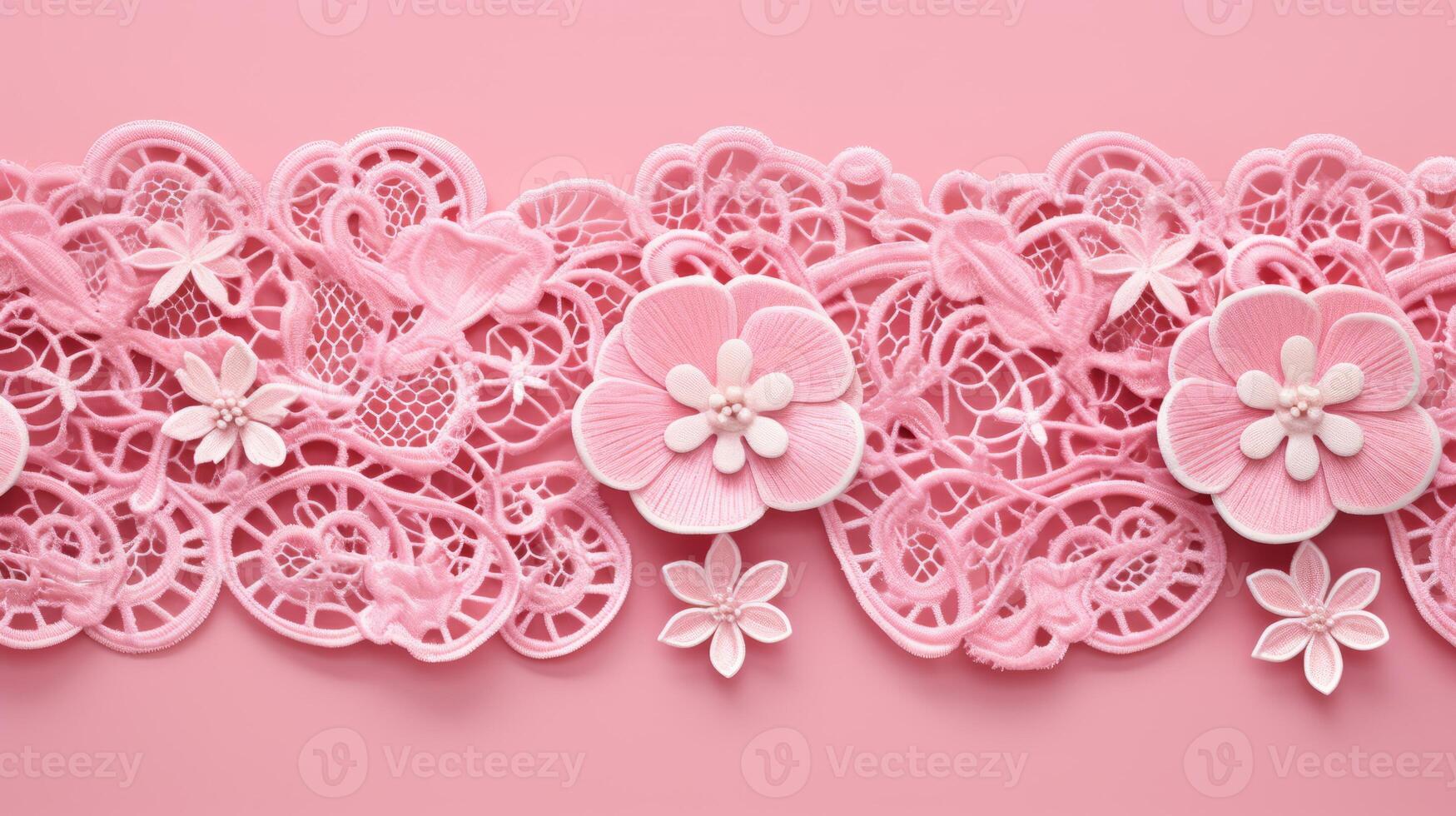 AI generated A lacey patterned pink background with intricate lace motifs photo