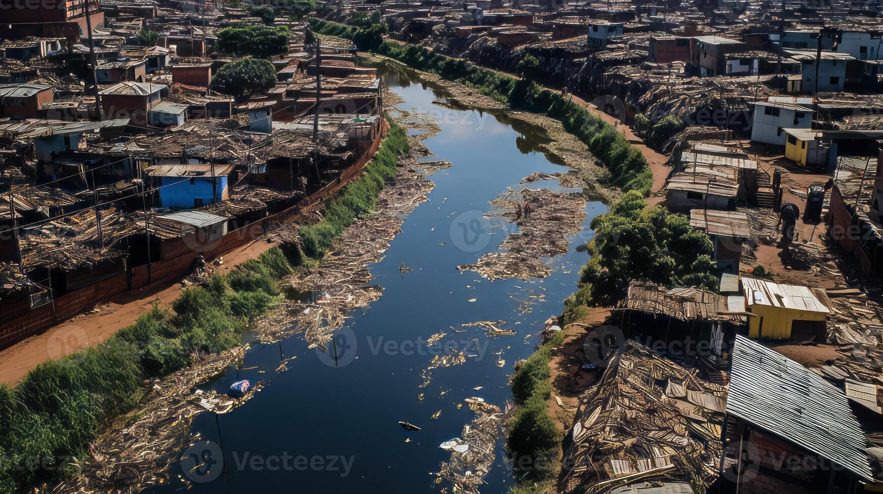 ai generado el impacto de urbanización en agua recursos foto