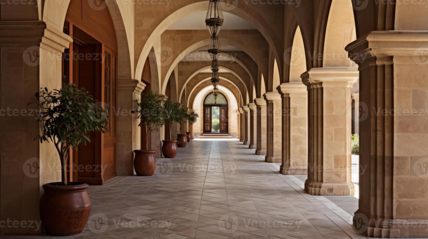 AI generated Architectural elements blending tradition and modernity photo