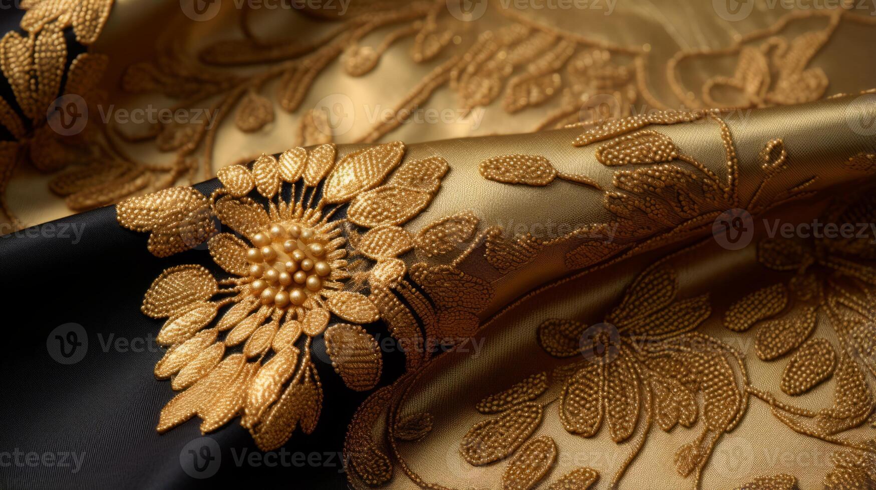 AI generated Intricately designed gold pattern with a touch of opulence photo