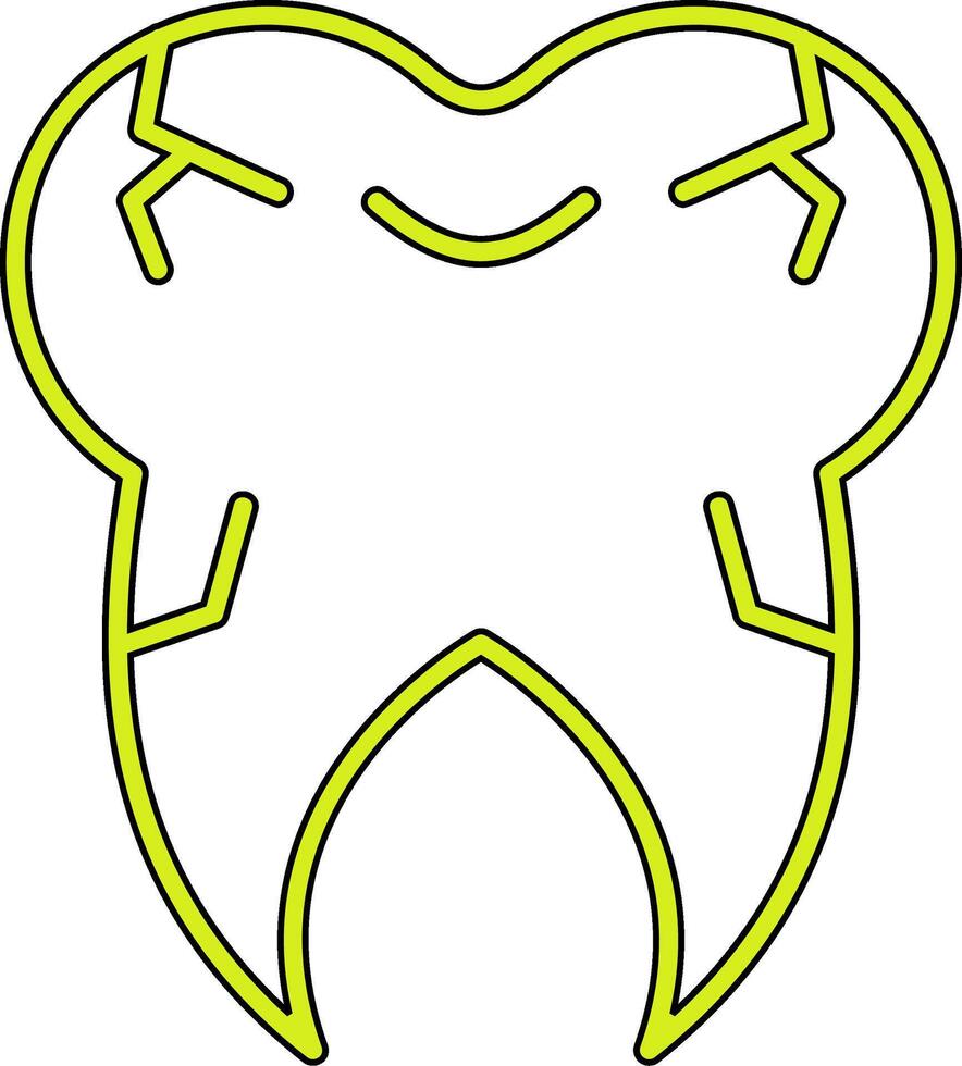 Cracked Tooth Vector Icon