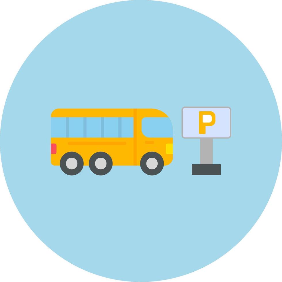 Bus Parking Vector Icon