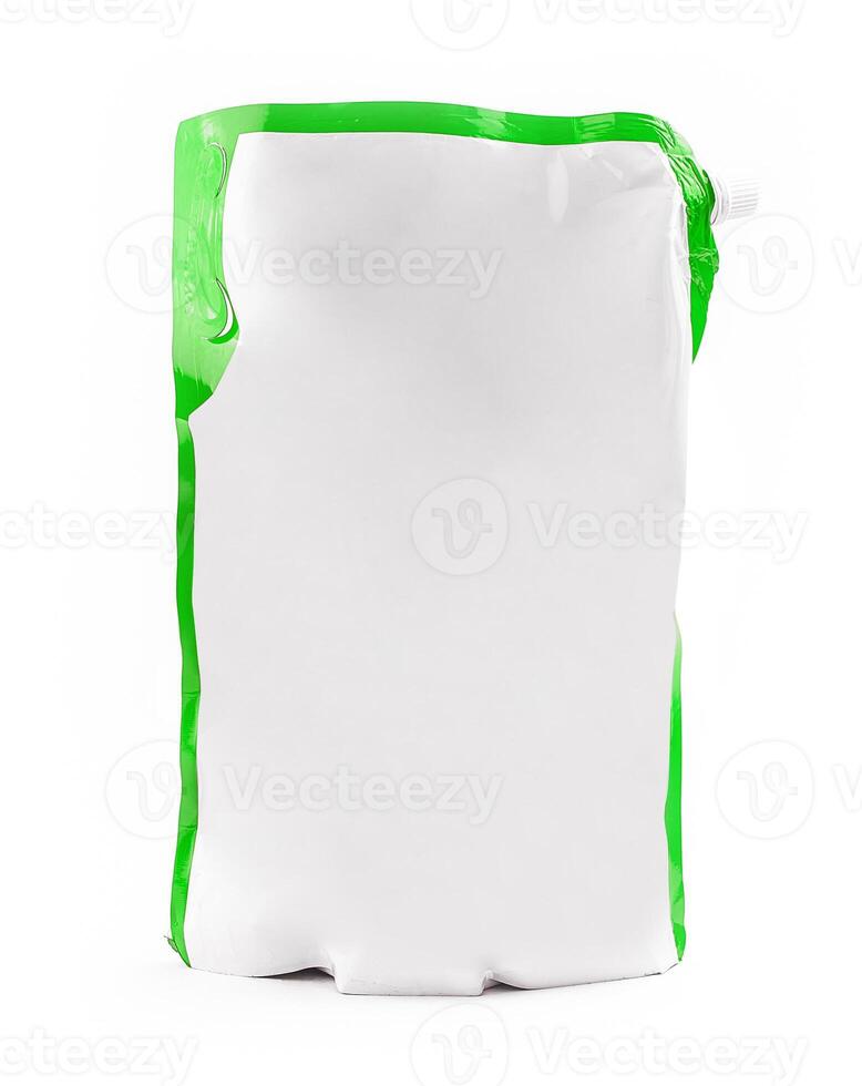 Hand soap, sanitizer or washing detergent refill packet or bag photo