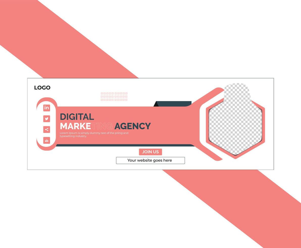 Corporate Facebook cover design or email signature design vector