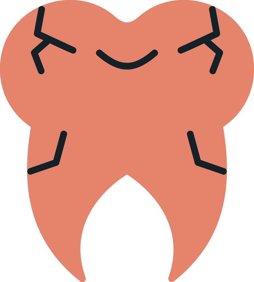 Cracked Tooth Vector Icon