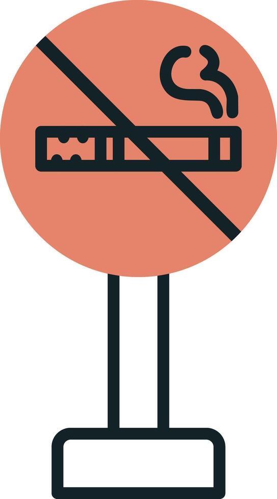 No Smoking Sign Board Vector Icon