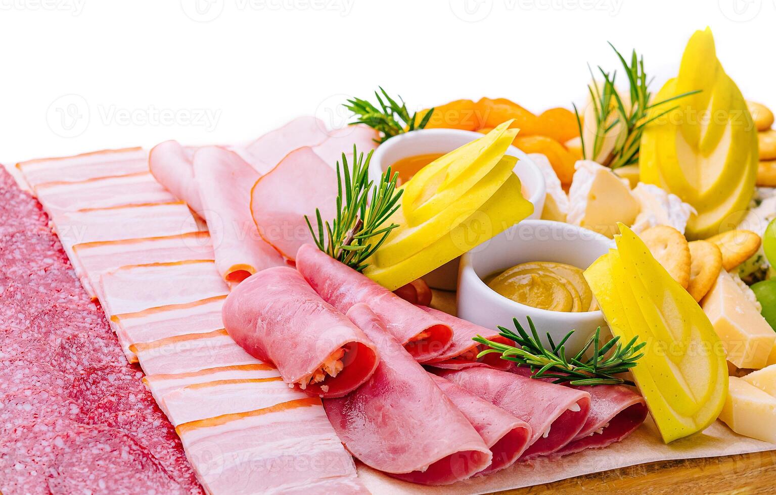 Assorted Sliced Sausages with Cheeses and Grapes - Wine Appetizer photo