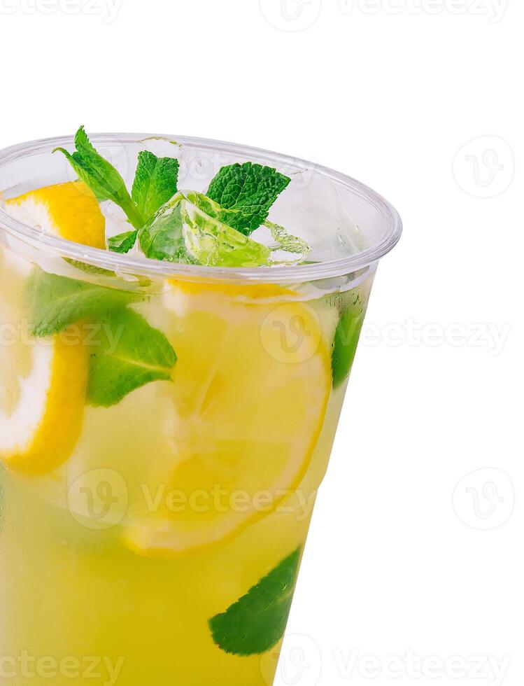 Fresh summer lemonade with citrus, orange photo