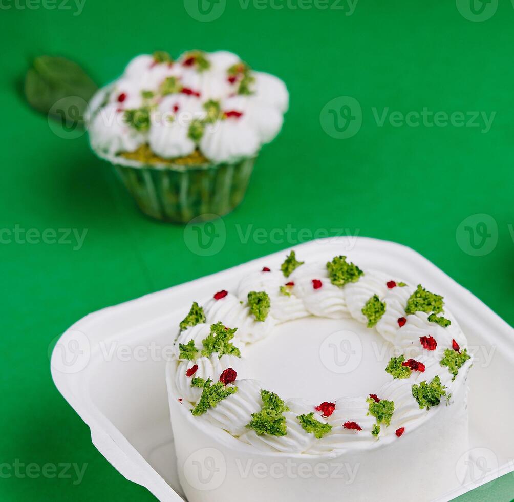 turco maras vainilla hielo crema con pistacho polvo foto