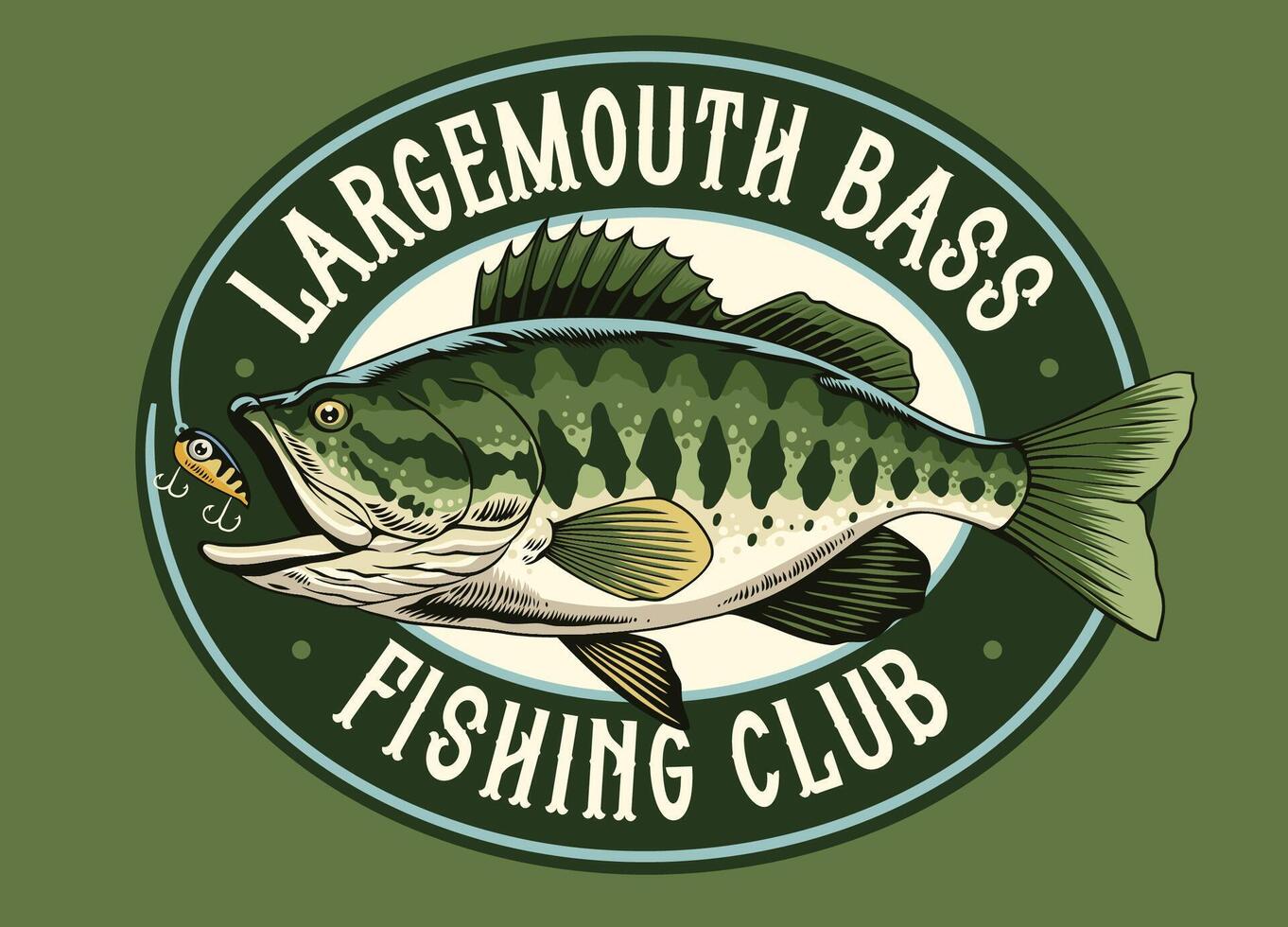 Vintage Shirt Design of Largemouth Bass vector