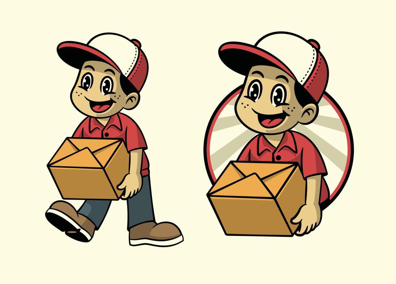 Cartoon of Courier Boy Mascot Logo Design vector