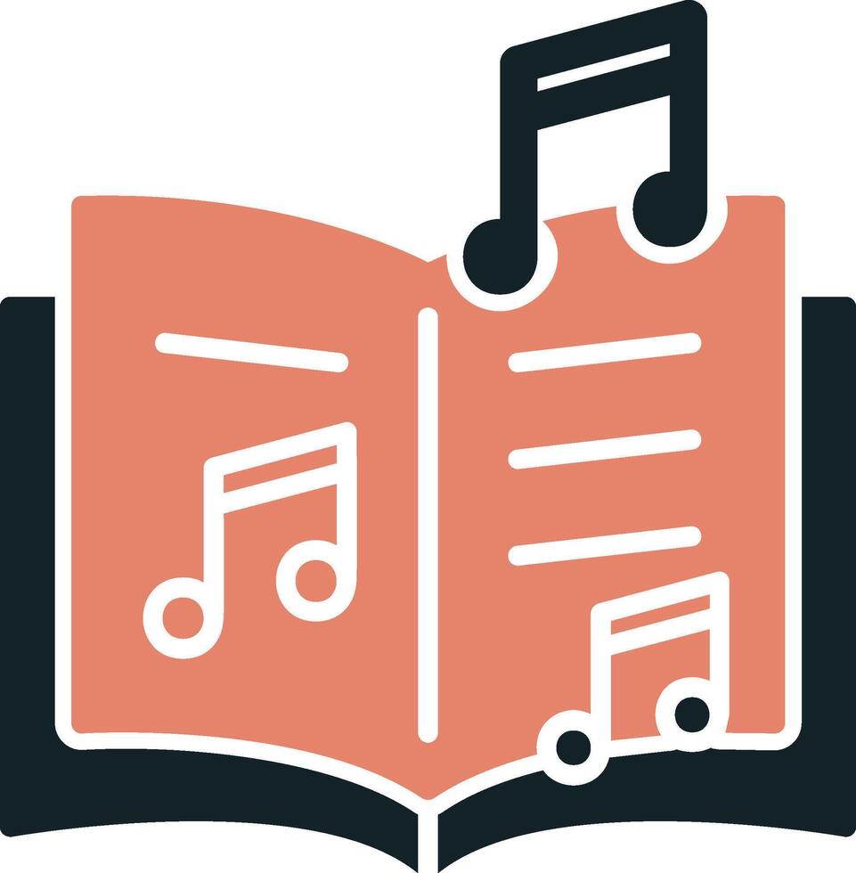 icono de vector de libro de música