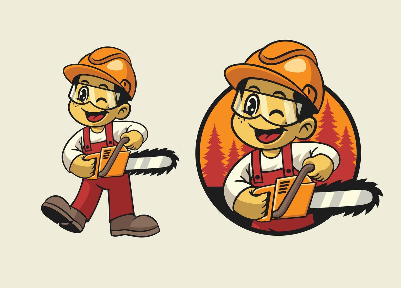 Cartoon of Logger Boy Worker Mascot vector