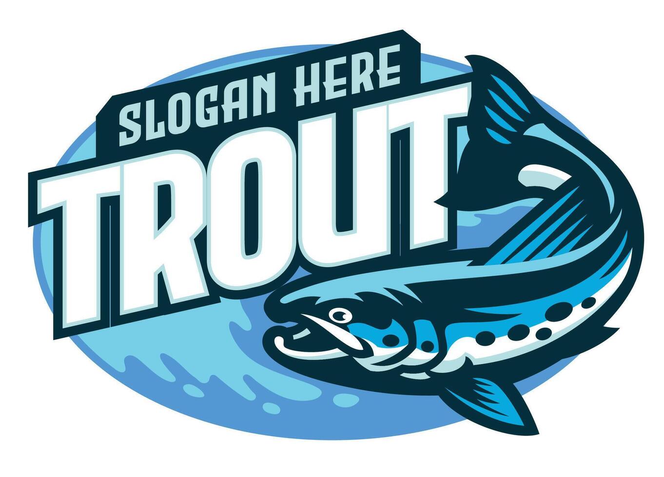 Trout Fishing Sport Logo Design Illustration vector