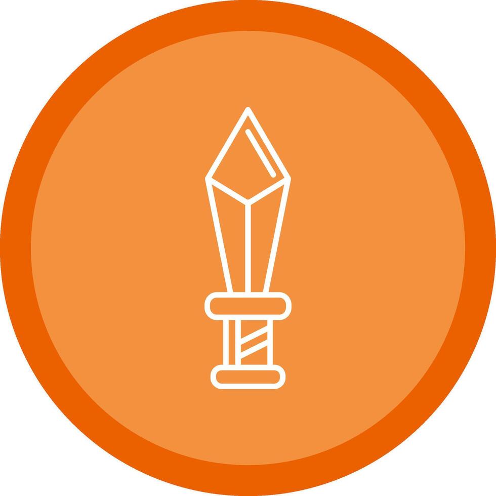 Dagger Flat Circle Multicolor Design Icon vector