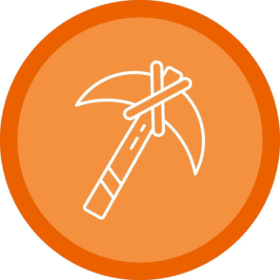 Pickaxe Flat Circle Multicolor Design Icon vector