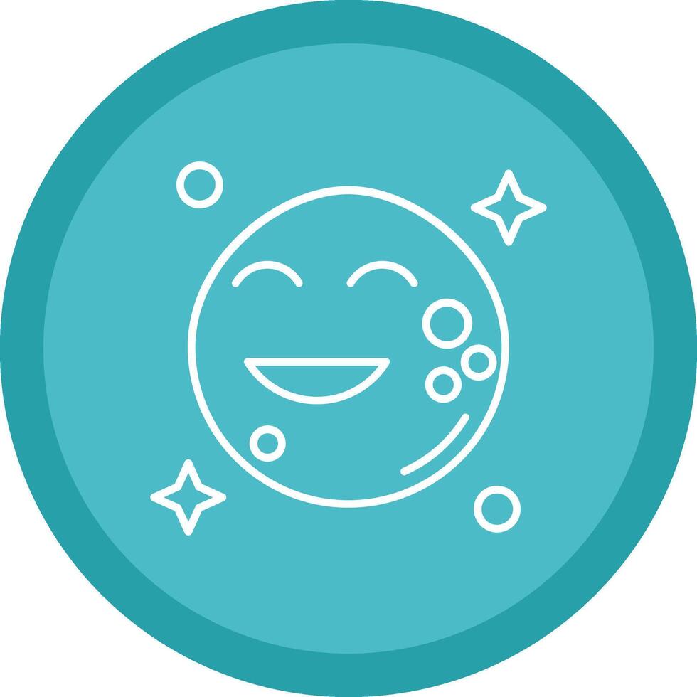 Moon Flat Circle Multicolor Design Icon vector