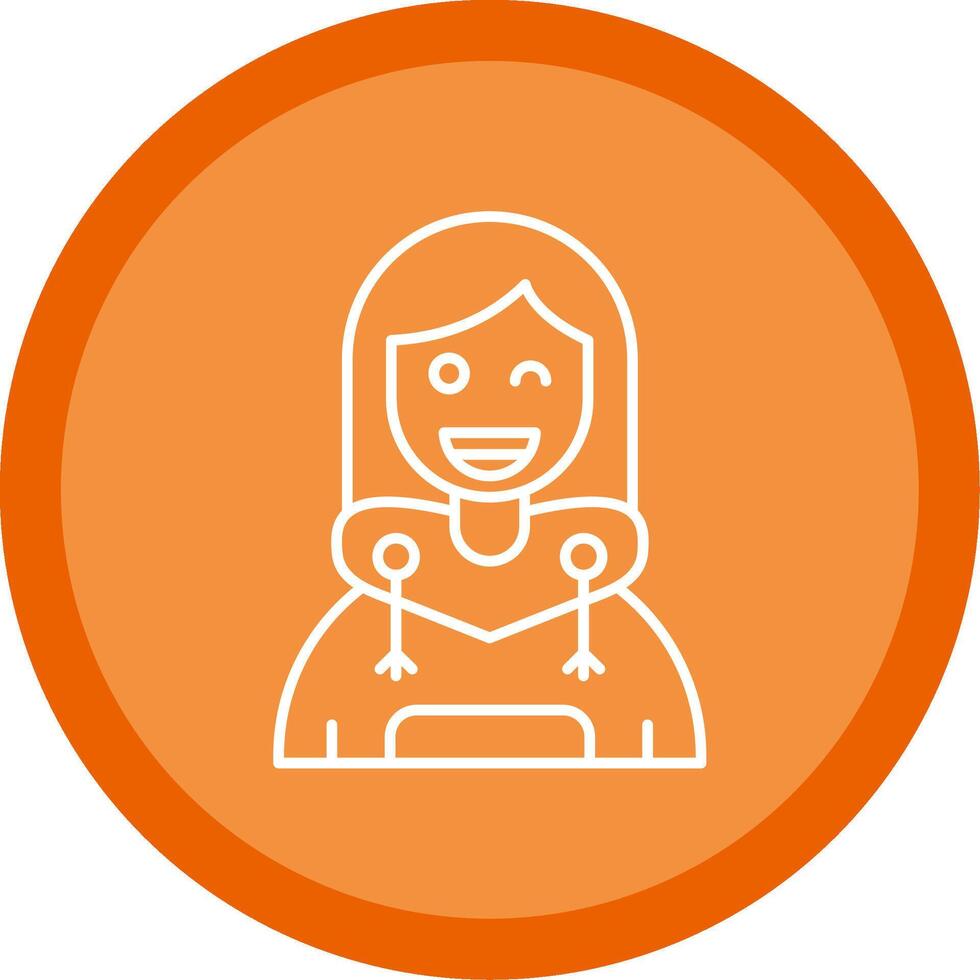 Wink Flat Circle Multicolor Design Icon vector