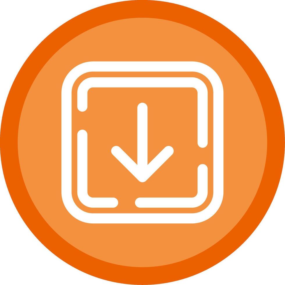 Down arrow Flat Circle Multicolor Design Icon vector