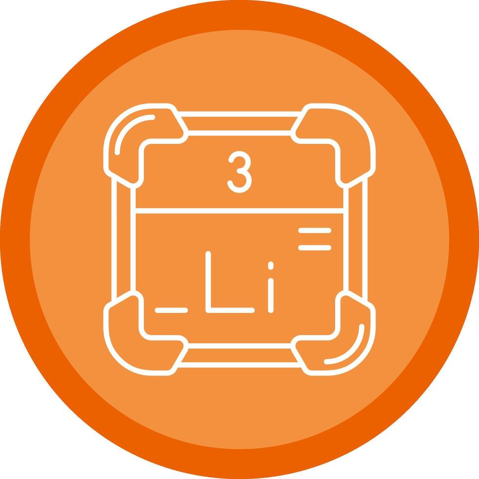 Lithium Flat Circle Multicolor Design Icon vector