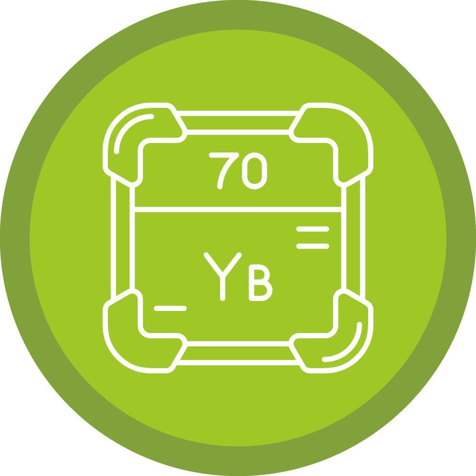 Ytterbium Flat Circle Multicolor Design Icon vector