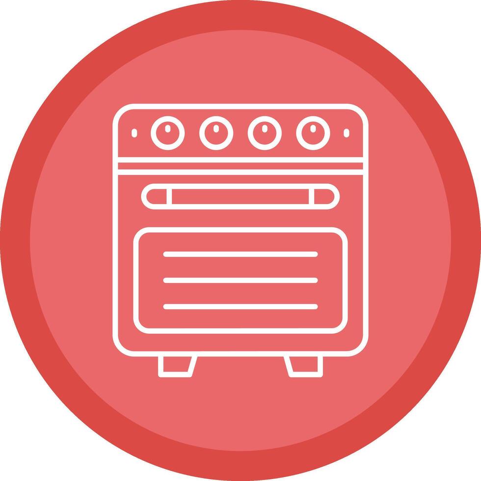 Oven Flat Circle Multicolor Design Icon vector